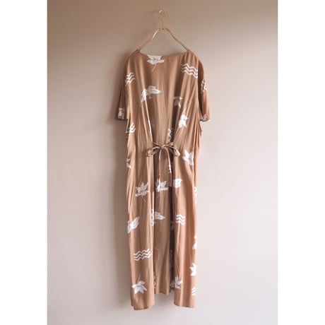 vintage abstract print viscose maxi dress