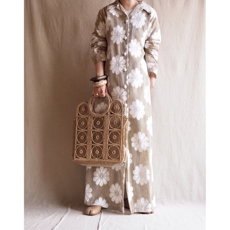 70s sheer floral maxi coat