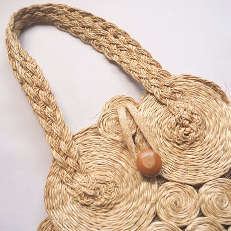 vintage raffia circle  bag