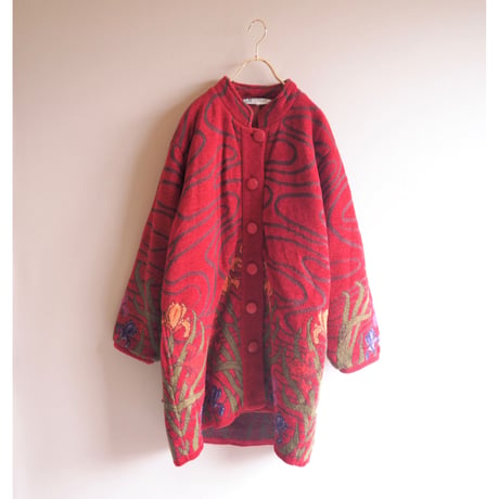 made in Italy floral knit coat