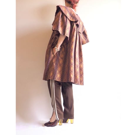 vintage big collar african batik tunic dress