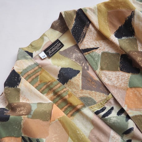 "Nostalghia" silk abstract print blouse