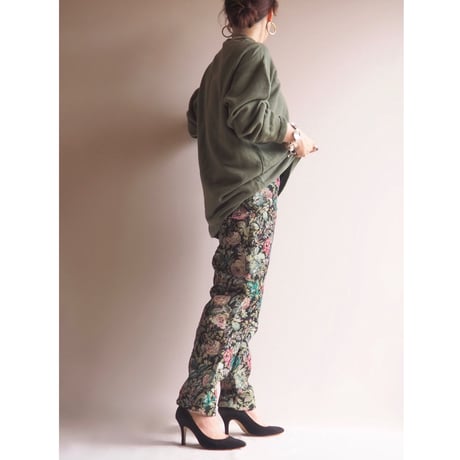 70s〜 ”Lilli Ann" floral beaded tapestry pants