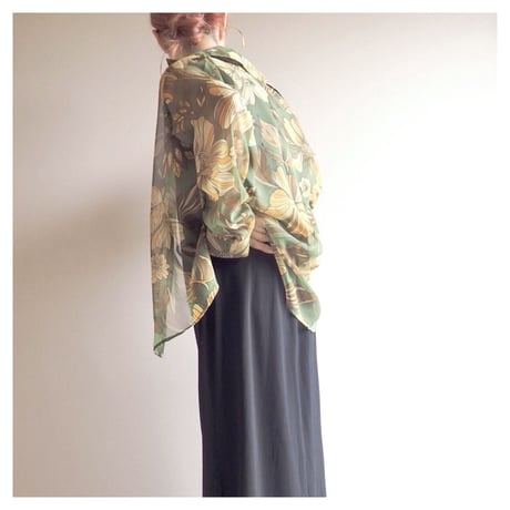 "impressions" floral print sheer blouse