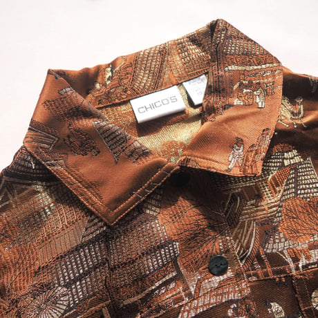"chico's" copper brocade jacket