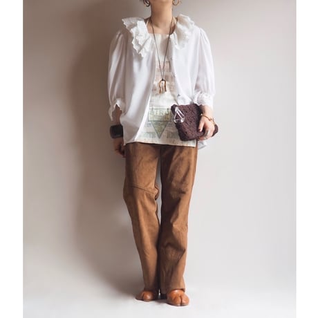 vintage folk lace ruffle blouse