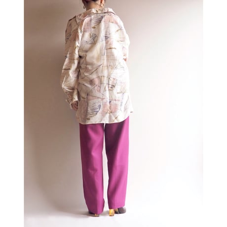 vintage silk abstract oversized blouse