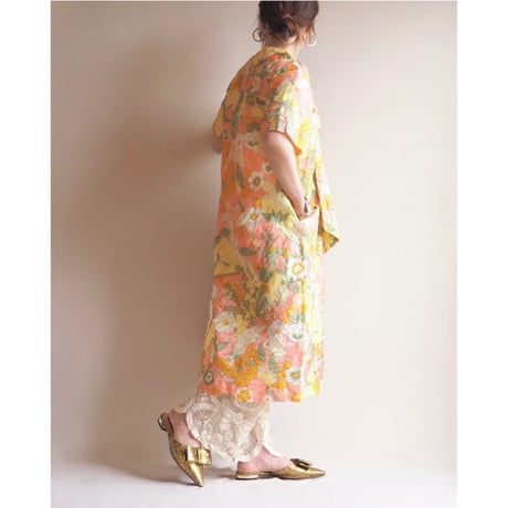 70s "Virginia Wallace" floral s/s house dress