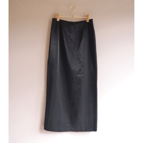 "SAND" black shiny maxi skirt