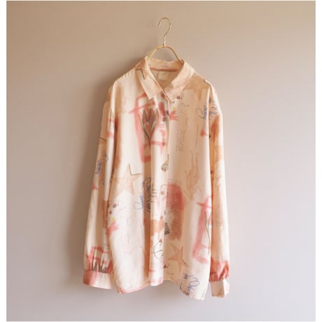 vintage abstract print blouse