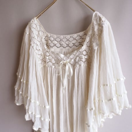 Greece ivory gauze blouse