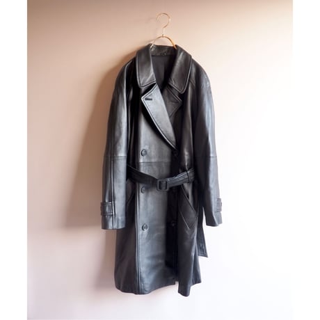 vintage black lamb leather coat