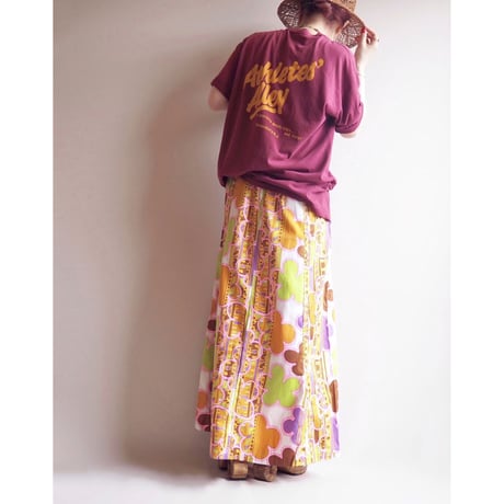 70s floral maxi skirt