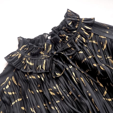 vintage ruffle pleated midi dress