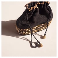 50〜60s beads drawstring woven bag