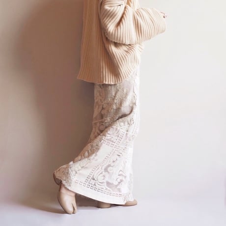 original remake lace patchwork maxi skirt 【A】