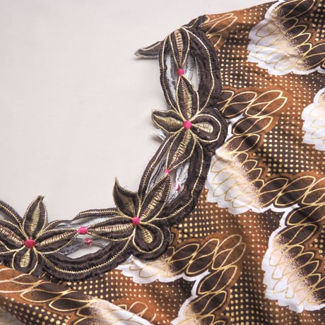 vintage african batik embroidered maxi dress