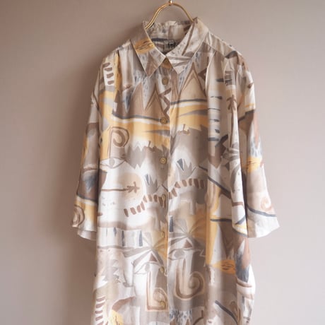 vintage abstract print blouse
