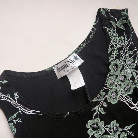 90s "Ronni Nicole" elastic floral sleeveless maxi dress