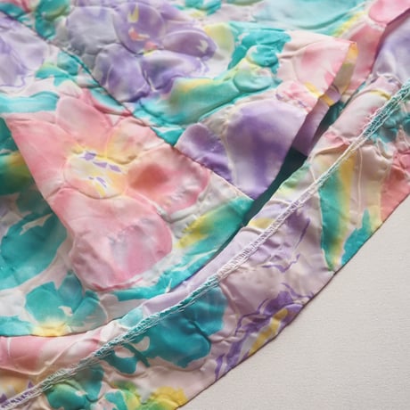 70s "Saybury" quilted floral house maxi dress