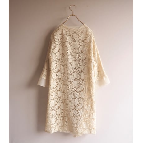 vintage no collar lace sheer robe