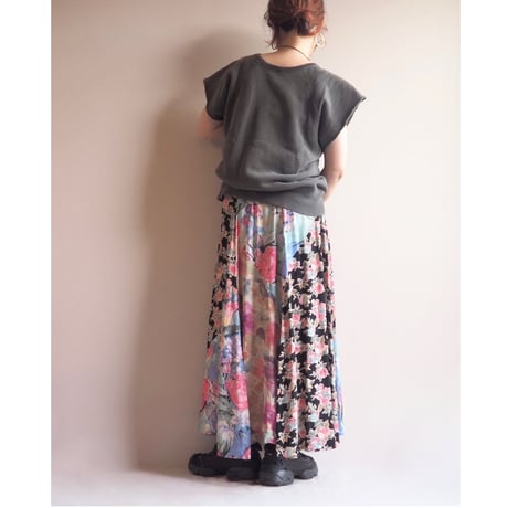 "Carol Little" floral patchwork midi skirt