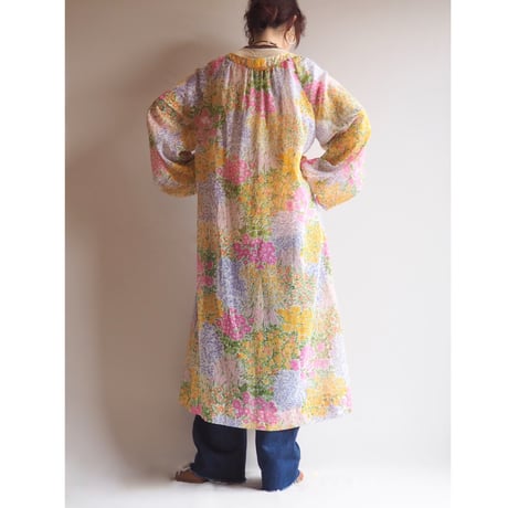 70s "Jamison" floral sheer midi dress
