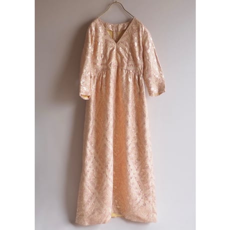60〜70s metallic brocade maxi dress