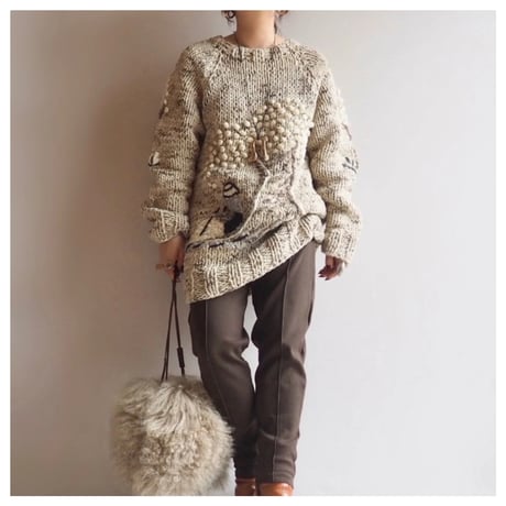 vintage low gauge design sweater