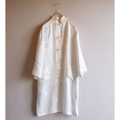 60s chinese white satin coat