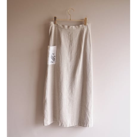 "SIEBENSTEIN" linen design wrap maxi skirt