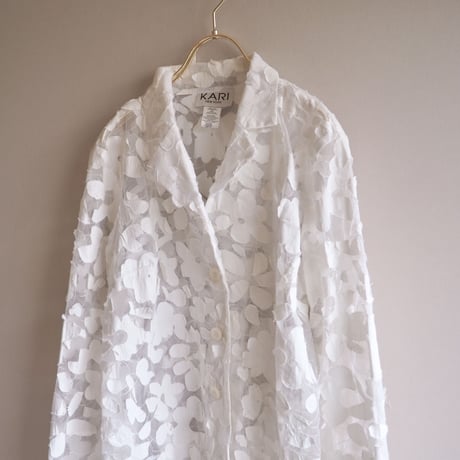 vintage floral embroidered sheer jacket