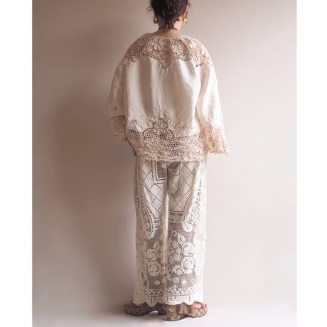 original remake filet lace wide pants (IV)