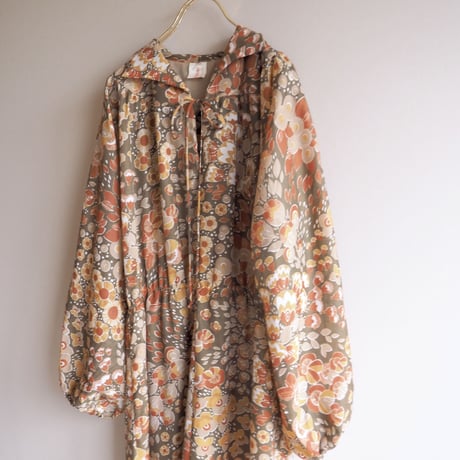 70s floral semi sheer maxi dress