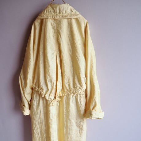 80s lemon yellow nylon design coat