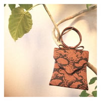 faux lether brown python mini bags