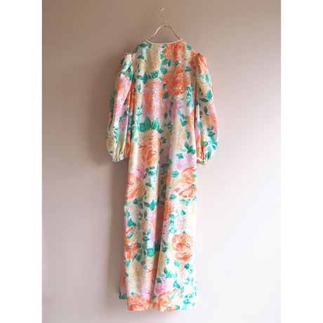 "David Brown" puff sleeve floral maxi dress