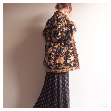 vintage floral embroidered kashmir jacket