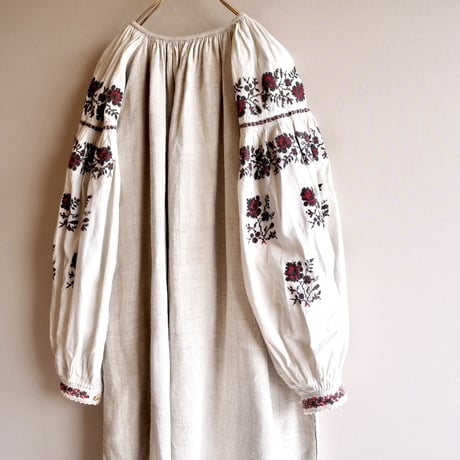 vintage ukrainian embroidered maxi dress