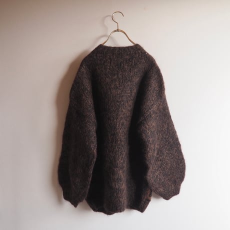 80〜90s fuzzy abstract design cardigan