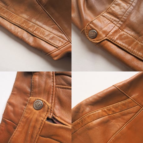 vintage camel leather tapered pants