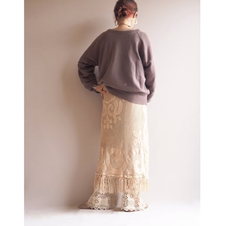 original remake lace fringe wrap skirt