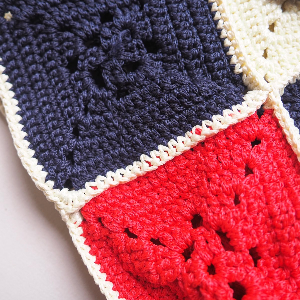 vintage tricolore color granny knit bag | Nia