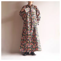 70〜80s "atkins" floral bowtie maxi dress
