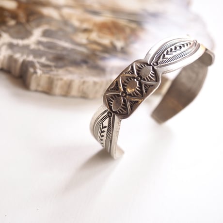 Navajo "Arnold Blackgoat" stampwork silver bangle