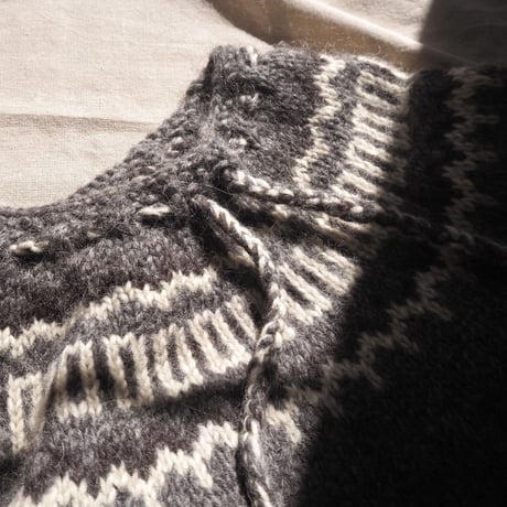 vintage wool nordic fringe sweater