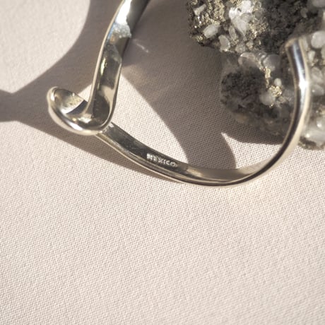 vintage Mexican silver wave bangle