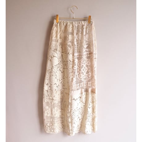 original remake lace patchwork maxi skirt 【C】