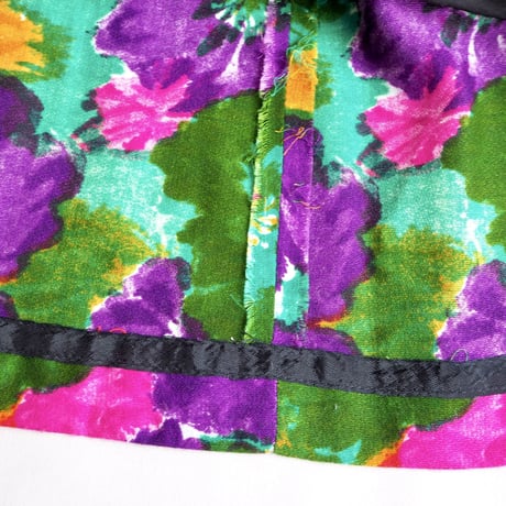 60s floral wrap maxi skirt