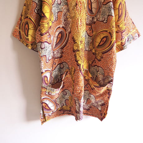 vintage african batik embroidered blouse